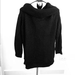 Off the shoulder black sweater dress